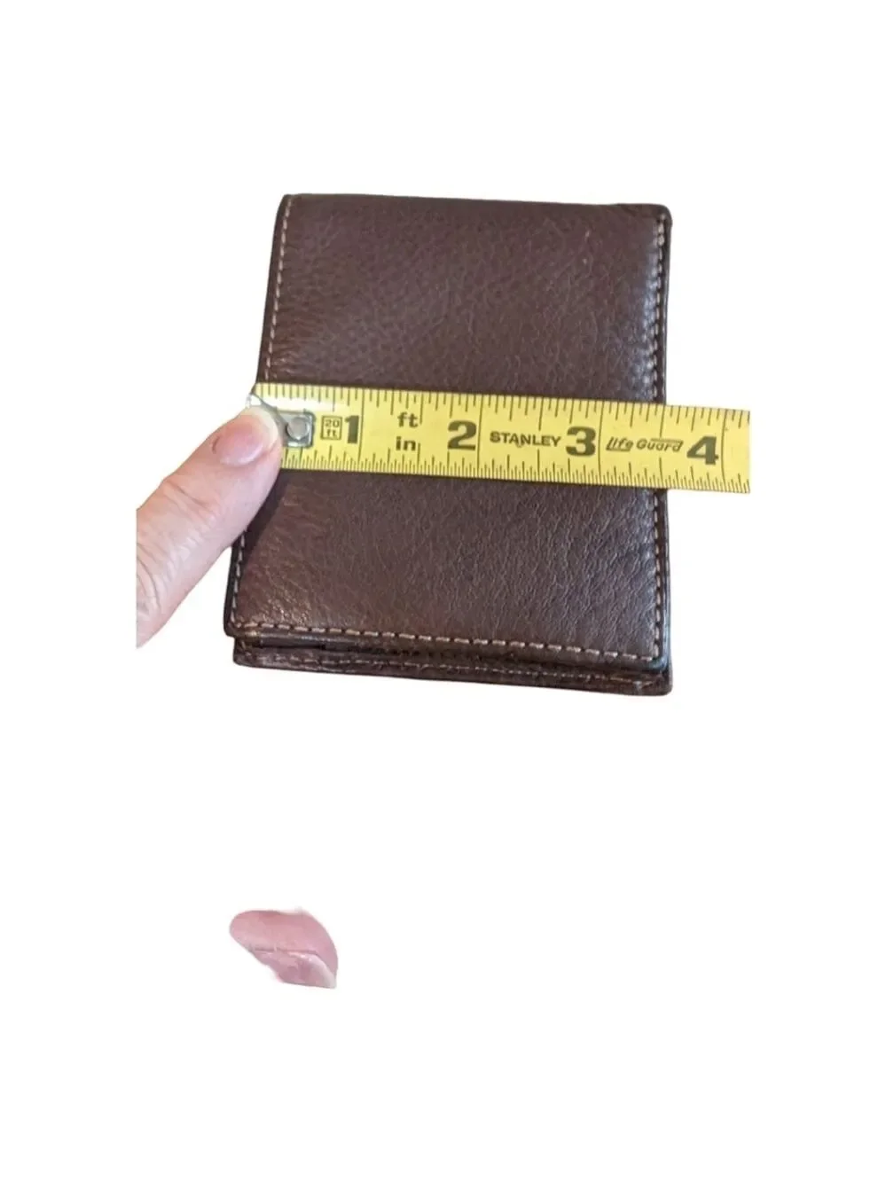 Fossil Pebbled Brown Leather Bi-fold Wallet EUC